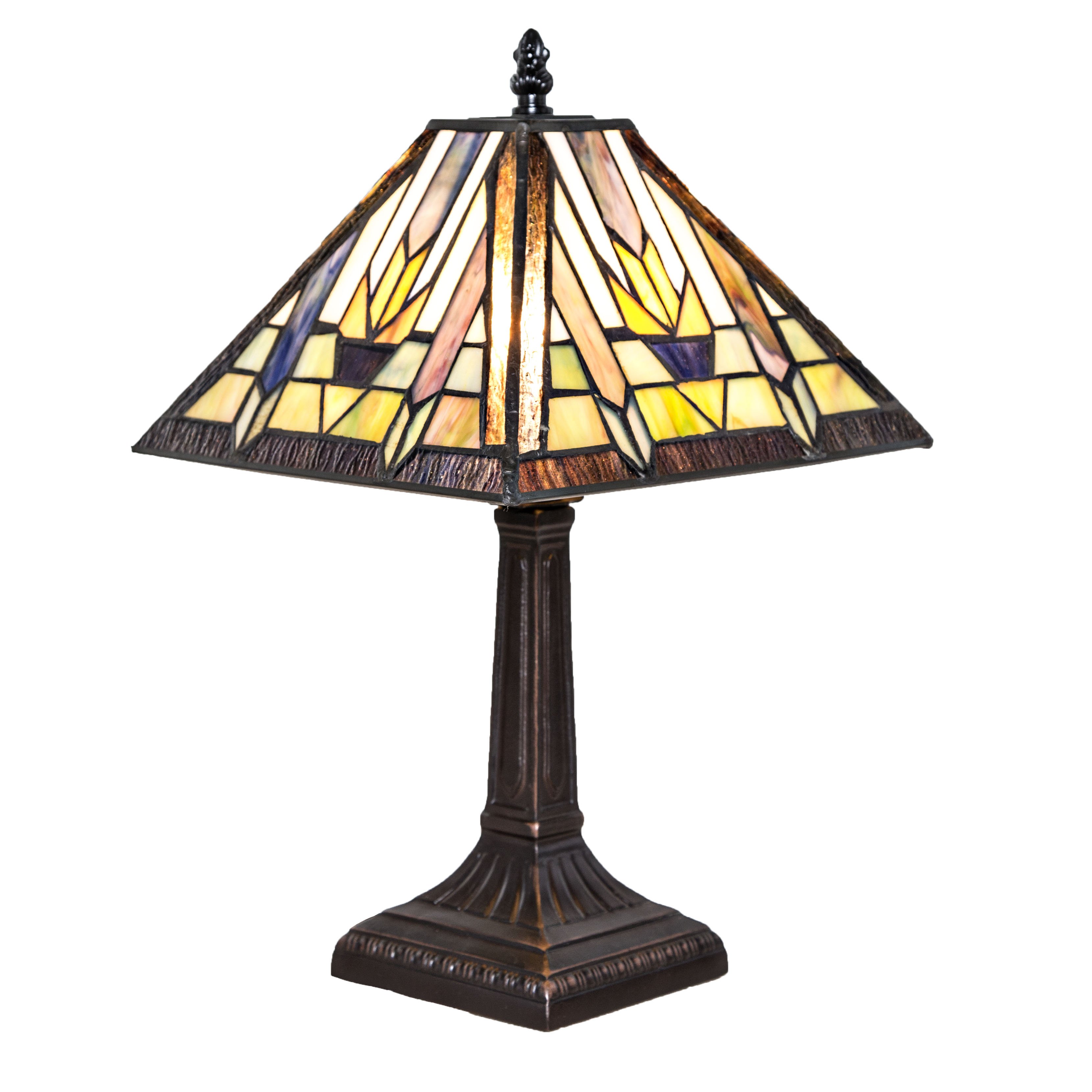 15.5" H Stained Glass Mission Style Santa Fe Table Lamp