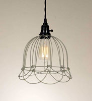 Small Wire Bell Pendant Lamp - Barn Roof (Light bulbs are not included)