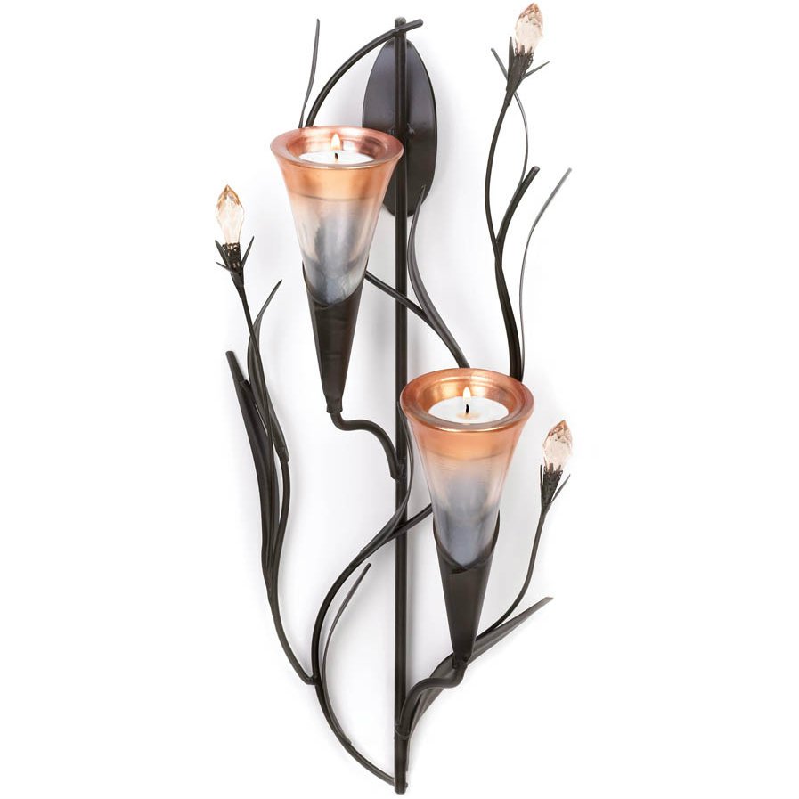 Wall Sconce with Lily Candle Cones