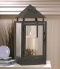 Pyramid Roof Iron Candle Lantern - 15 inches