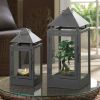 Pyramid Roof Iron Candle Lantern - 15 inches
