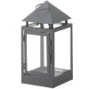 Pyramid Roof Iron Candle Lantern - 11 inches
