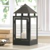 Pyramid Roof Iron Candle Lantern - 11 inches