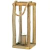 Rustic Natural Wood Candle Lantern - 17 inches
