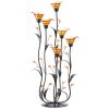 Calla Lily Candle-holder with Amber Glass