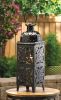 Ornate Black Cutout Candle Lantern - 25 inches