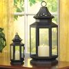 Victorian Style Black Candle Lantern - 16 inches