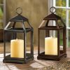 Burnished Copper Candle Lantern - 12 inches