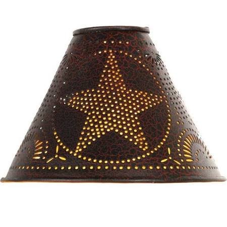 2" x 6" x 4" Star Lamp Shade - Crackle Black/Red