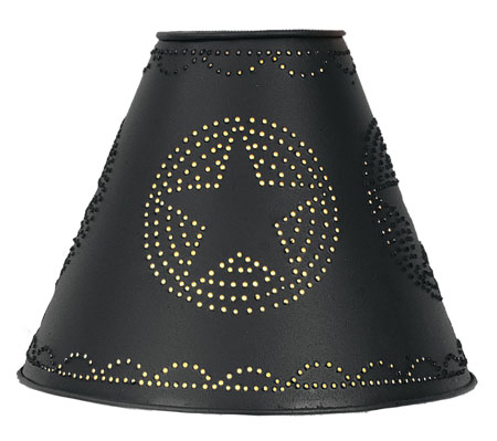 4" x 10" x 8" Star Punched Tin Shade - Black