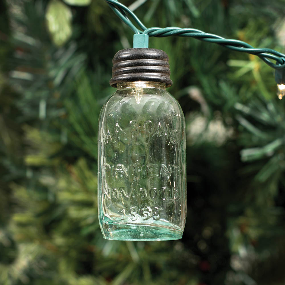 3Â½" Glass Mason Jar Ornament for Christmas Lights