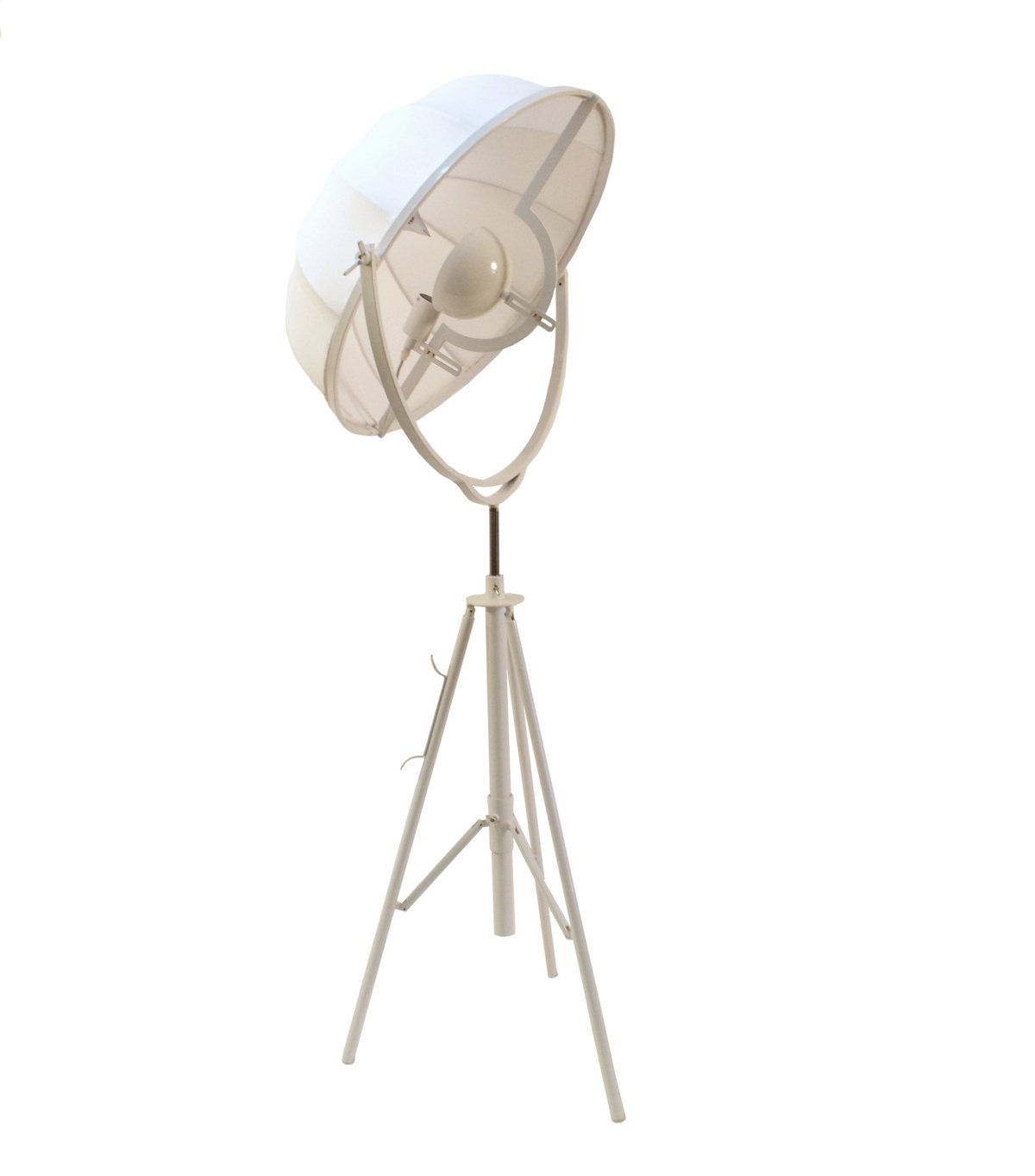 BM191461 - Adjustable Metal Floor Lamp With Fabric Shade And Tripod Feet, Large, White