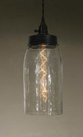 Big Mason Jar Pendant Lamp - Clear Glass (bulb not included)