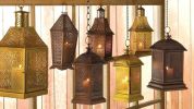 Bronzed Arched Roof Candle Lantern - 14 inches
