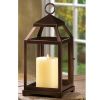 Burnished Copper Candle Lantern - 12 inches
