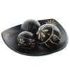 Carved Wood Bowl and Balls Set