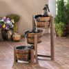 Cascading Apple Barrels Garden Fountain