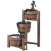 Cascading Apple Barrels Garden Fountain