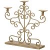 Cast Iron Antiqued Scrolled Three-Candle Candelabra
