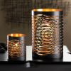 Circular Cutouts Metal Candle Holder - 4 inches