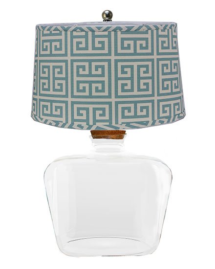 Clearview Fillable Table Lamp with Greek Key Shade