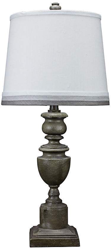 Copen Grey Table Lamp with Linen Shade - 3 Grey Trims