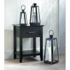Crosstown Traditional Wood Side Table - Black