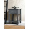 Crosstown Traditional Wood Side Table - Gray