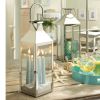 Stainless Steel Triangles Lantern - 15 inches