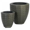 Dark Gray Monterey Woven Round Planter Set