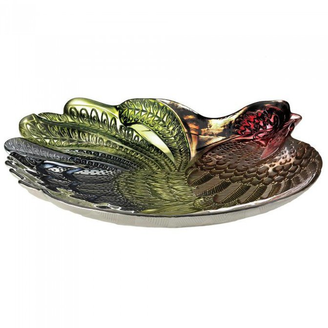 Decorative Glass Rooster Platter