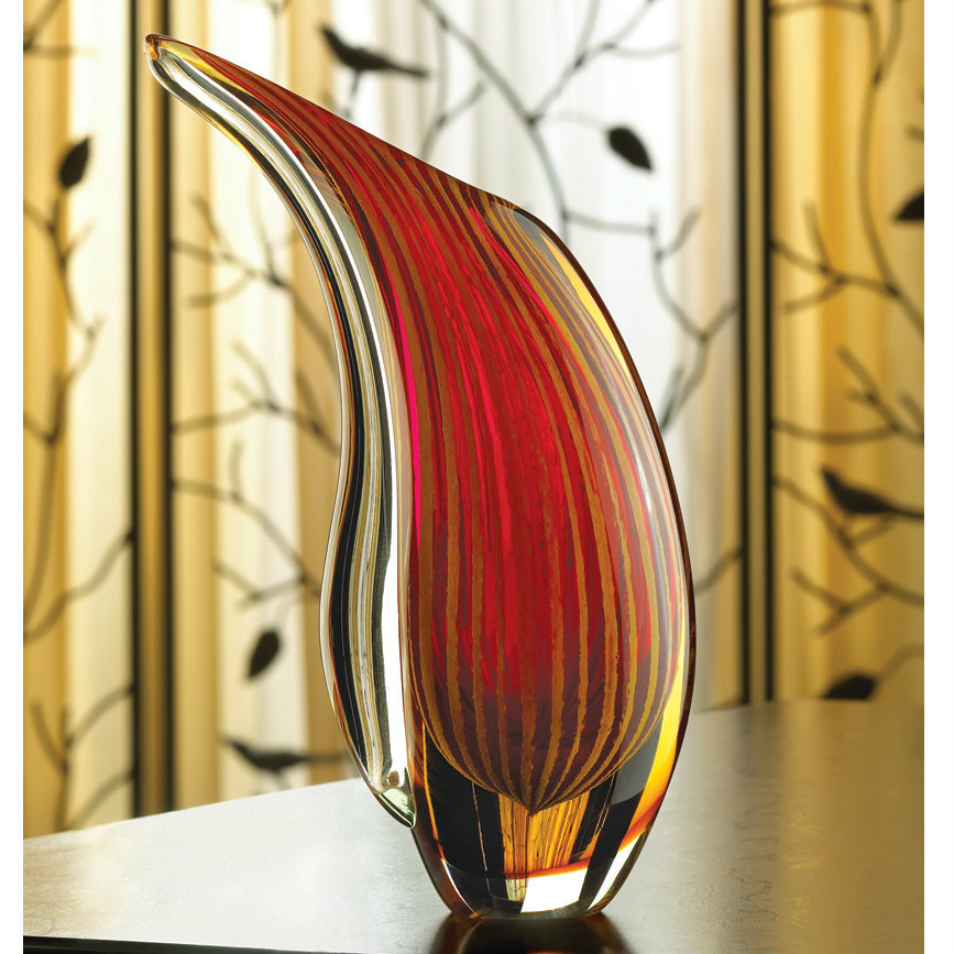 Dramatic Freeform Sunset Art Glass Vase