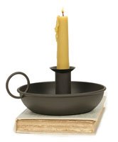 Flat Dish Candle Holder  - Rustic Brown (candles not included)