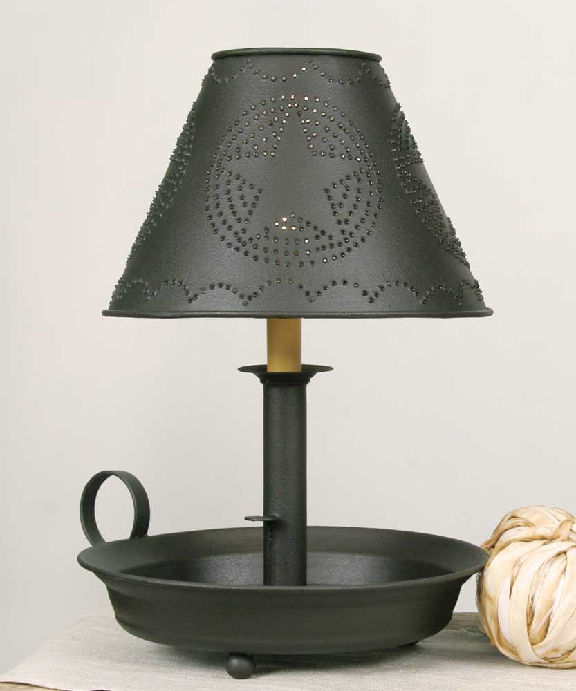 Flat Dish Lamp with Star Shade - Rustic Brown (Torpedo bulb not included)