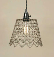 French Wire Pendant Lamp - Green/Rust