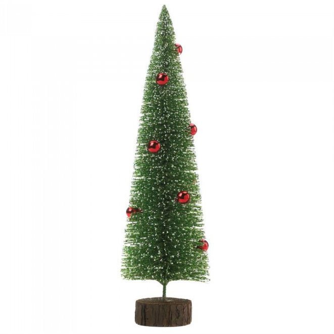 Glitter Christmas Tree with Red Ornaments 17.5 inches