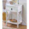 Glossy Finish White Side Table