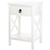 Glossy Finish White Side Table