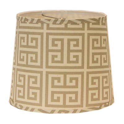 Greek Key - Taupe & Natural Lamp Shade Made in USA
