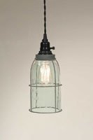 Half Gallon Caged Mason Jar Pendant Lamp - Barn Roof