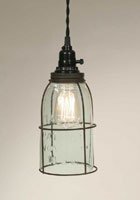 Half Gallon Caged Mason Jar Pendant Lamp - Green/Rust