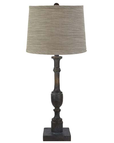 Harlan Dark Grey Table Lamp, Soap Stone Shade