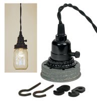 Mason Jar Pendant Lamp Kit - Barn Roof