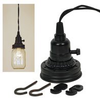 Mason Jar Pendant Lamp Kit - Rustic Brown