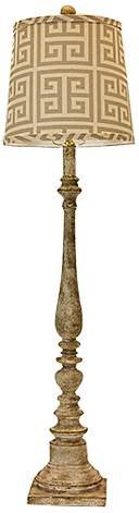 Merriweather Concrete Buffet Lamp with Greek Key Shade