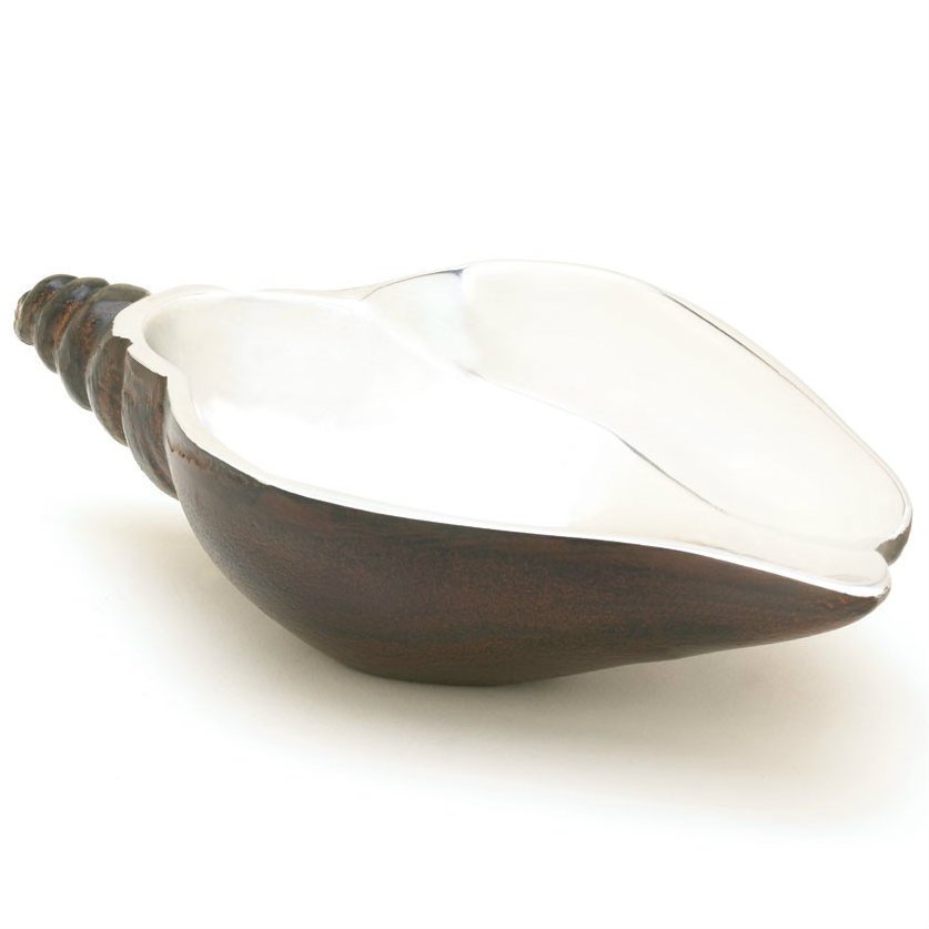 Metallic Conch Shell Decorative Dish