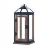 Metal with Wood Trim Candle Lantern - 13 inches