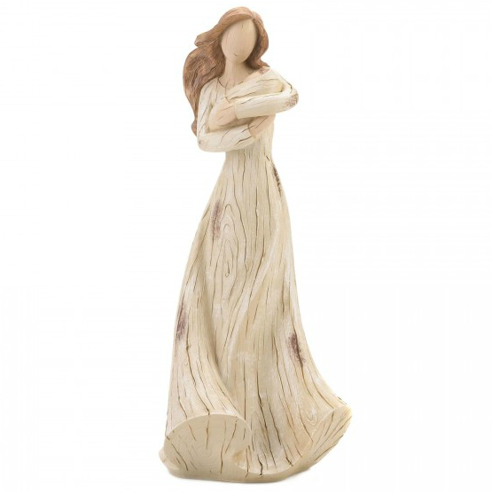Mother and Baby Carved-Look Figurine