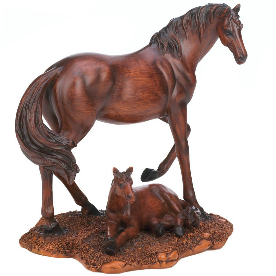 Mother and Foal Horse Statue Great for Father's day