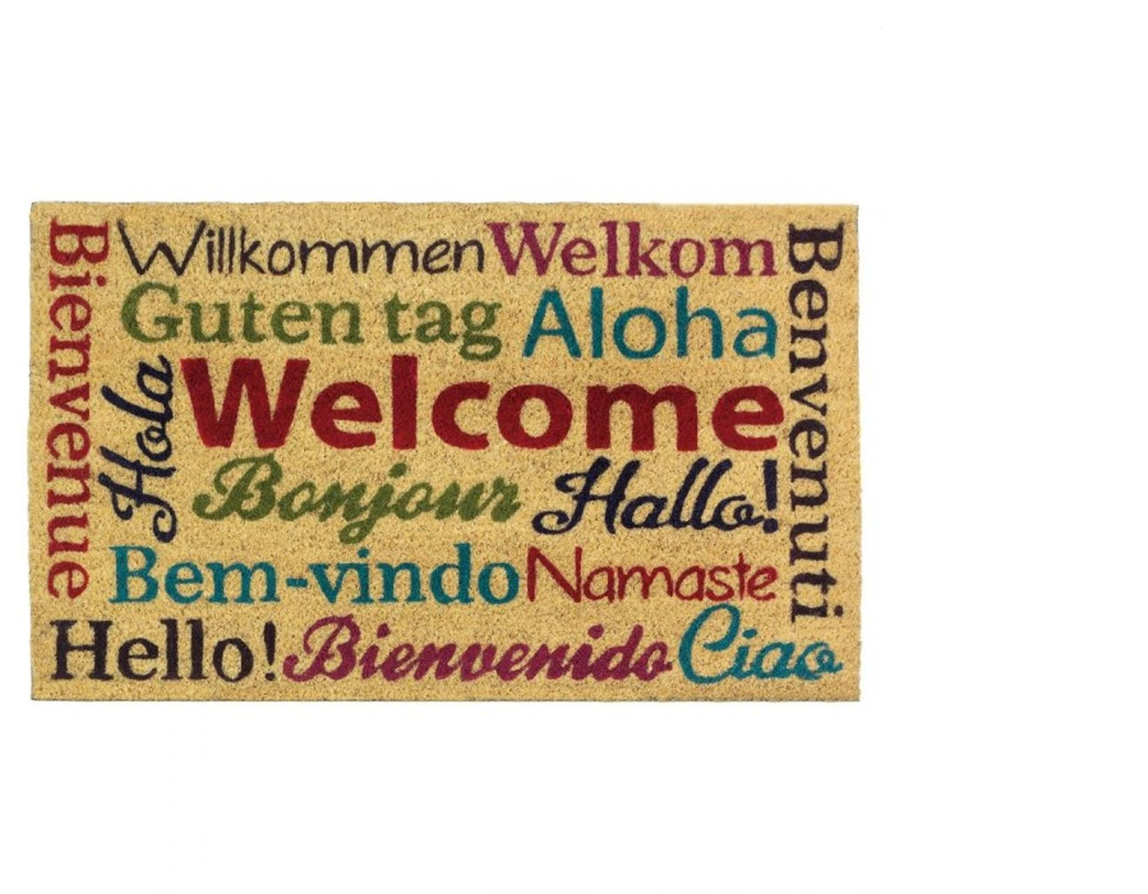 Multilingual Coir Welcome Mat